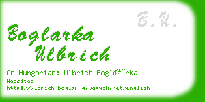 boglarka ulbrich business card